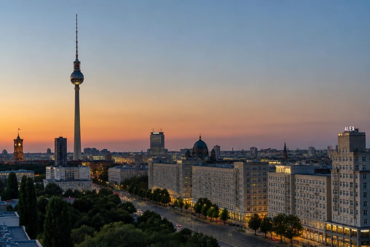 Berliner Fernsehturm und Karl-Marx-Allee – Einsatzgebiet von SOS Elektrotechnik Becker in Berlin-Lichtenberg